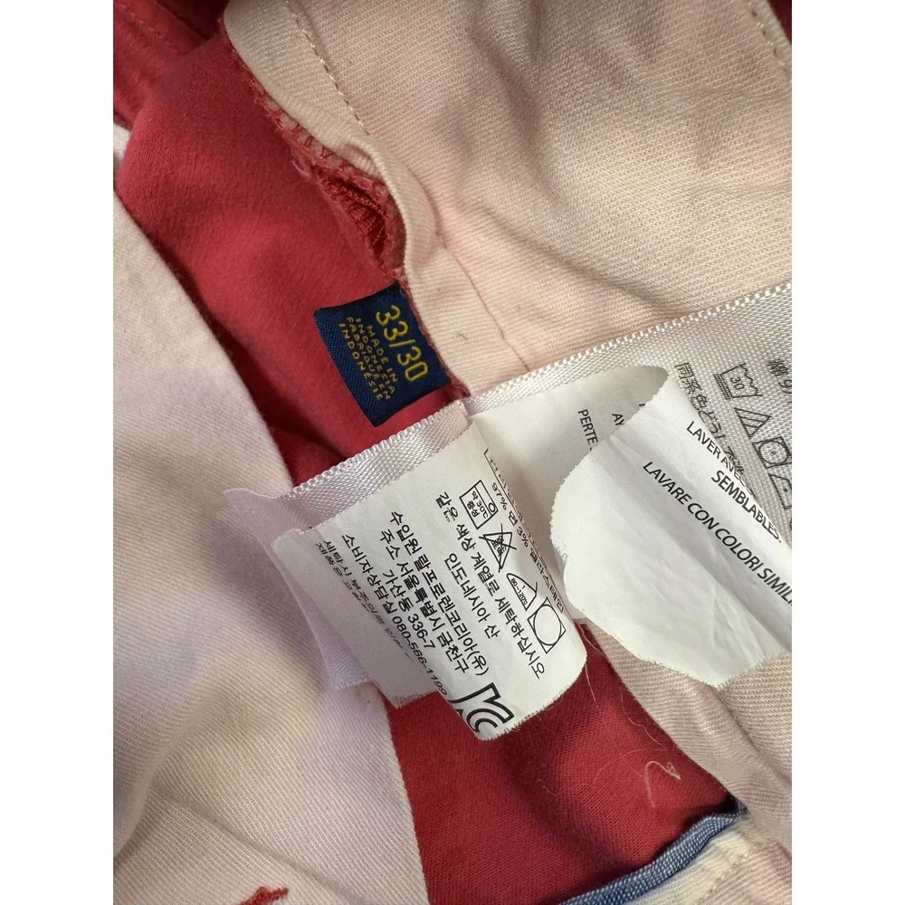 Polo Ralph Lauren Chino Pants Mens 33x30 Coral Red Excellent Stretch Classic Fit
